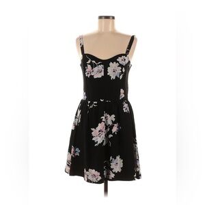 Joie Women's M Black Floral Silk Sleeveless Sundress Summer Casual